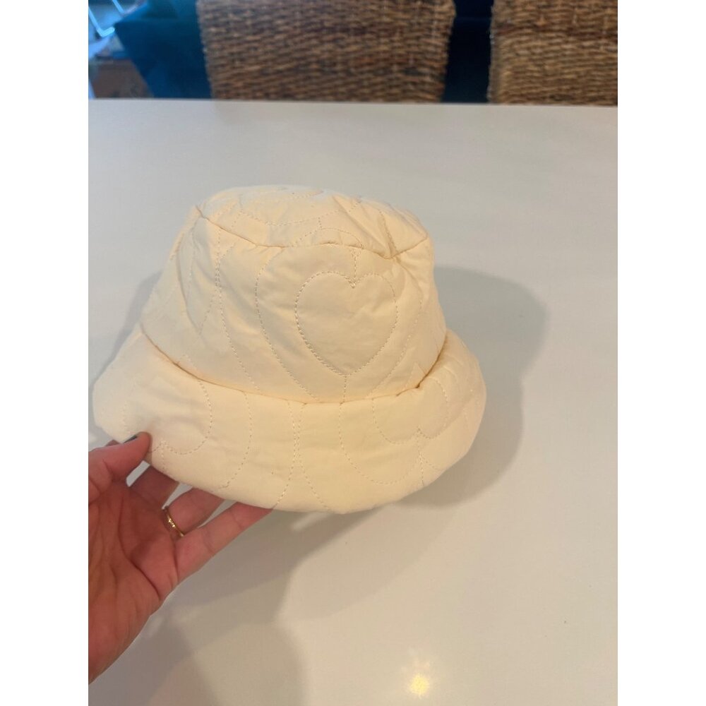 Quilted Ivory Bucket Hat By Lack Of Color S-M 100% Polyester Lightweight & Styli